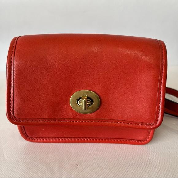 Coach Orange Turn Lock Mini Leather Crossbody Bag - Picture 4 of 16